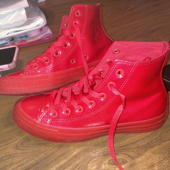Red High Top Converse - Picture 3 of 6